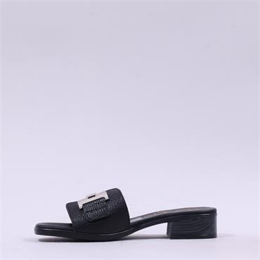 Oh My Sandals H Buckle Mule Slider - Black